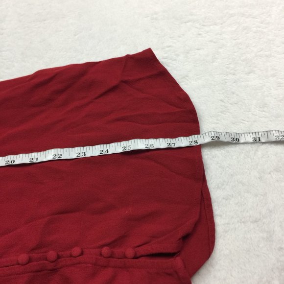 Soft Surroundings Blouse Top Size PS Womans Petite Red Button Front Long Sleeve - Picture 15 of 15
